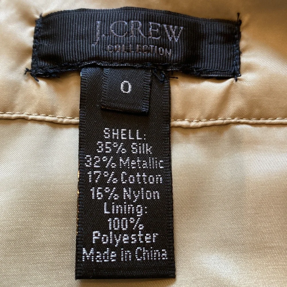 NWOT J.Crew Jacquard Metallic Crinkle Skirt